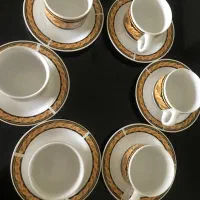 ۶ فنجان نعلبکی چینی شیک، نو - کره ای