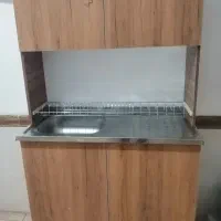 سینگ ظرفشویی با ابچک|آب‌چکان و نظم‌دهنده ظروف|کرمان, |دیوار