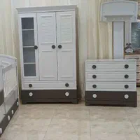 سرویس خواب تخت دومنظوره نوزاد نوجوان سیسمونی|تخت و صندلی بچه|همدان, |دیوار