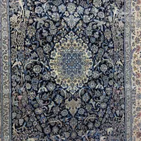 فرش دستباف نائین طرح درختی غلط سورمه ای|فرش|خمینی‌شهر, |دیوار