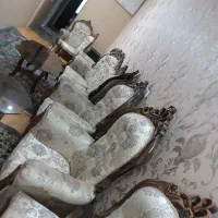 مبلمان ۹نفره و بهمراه میز ناهارخوری ۶نفره چوبی|مبلمان خانگی و میز عسلی|مشهد, شهید آوینی|دیوار