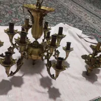 فروش لوستر برونزی 12شاخه با شب خواب دیواری|لوستر و چراغ آویز|تهران, بهارستان|دیوار
