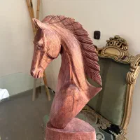 مجسمه چوبی نیم تنه اسب تمام هنر دست|مجسمه، تندیس، ماکت|تهران, هروی|دیوار