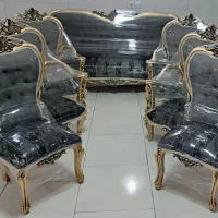 مبل طلایی کلاسیک  9نفره سلطنتی  استیل