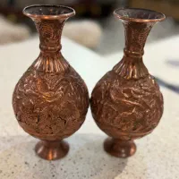 دو جفت گلدان مسی