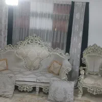 پرده و شال دوطرفه نقره ای مشکی طوسی و پرده زیری|پرده، رانر، رومیزی|تهران, خاوران|دیوار
