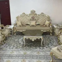 مبل استیل کلاسیک ۹نفره ورق طلا