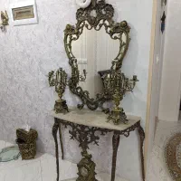 آینه و شمعدان برنز انتیک
