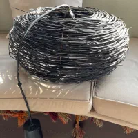 لوستر چوب حصیری مشکی|لوستر و چراغ آویز|مشهد, کوثر|دیوار