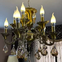 ۲ عدد لوستر برنجی سالم و شیک