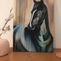 سفارش تابلو نقاشی رنگروغن اسب طبیعت منظره