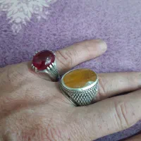 انگشتر یاقوت زرد و یاقوت سرخ هر دو کهنه دستساز