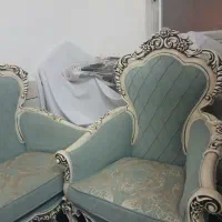 مبل هفت نفره کلاسیک با بهترین چوب راش جنس|مبلمان خانگی و میز عسلی|بوئین و میاندشت, |دیوار