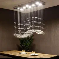 لوستر الماس. کریستالی لاینر مدل موج. AC light|لوستر و چراغ آویز|تهران, سنگلج (شاپور)|دیوار
