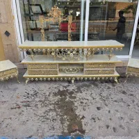ست میز تی وی ‌و جا باندی برنزی حراجی