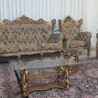 مبل سلطنتی ۹ نفره|مبلمان خانگی و میز عسلی|کنگاور, |دیوار