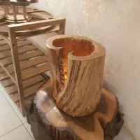 آباژور شعله دست ساز چوب توسکا|چراغ خواب و آباژور|اصفهان, مصلی|دیوار