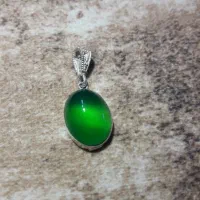 گردنبند نقره با عقیق سبز آبدار هدیه روز مادر|جواهرات|قم, حاج زینل|دیوار