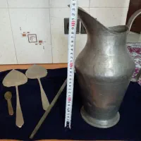 ظروف مسی و برنجی قدیمی پارچ ملاقه نمکدون