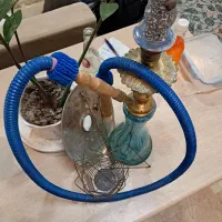 قلیان برنجی با وسایل همراه