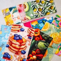 دستمال آشپزخانه مدل حوله‌ای طرحدار (بسته سه عددی)