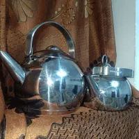 قندان طلایی و قوری|قوری، کتری، قهوه‌ساز دستی|زاهدان, |دیوار