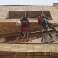کار در ارتفاع طناب بندبازی پیچ رولپلاک عایق نما|خدمات پیشه و مهارت|اهواز, کیان اباد|دیوار