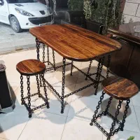میز صندلی مدل زنجیری مدرن  کافی شاپی باغ ویلا