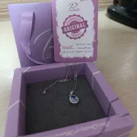 گردنبند نقره طرح الماس آبی