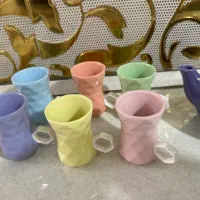 فنجان نعلبکی رنگی