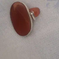 پلاک نقره با عقیق یمنی