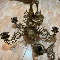 ۲عدد لوستر برنج فوق سنگین+۲عدد دیوارکوب+۲عدد لوستر