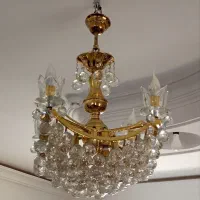 لوستر طلایی کریستالی ۲ عدد