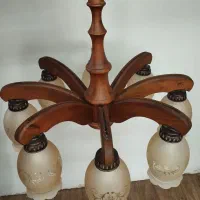 یک جفت لوستر نو چوبی هشت شاخه