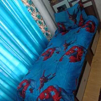 روتختی یک نفره نو همراه با پرده ست با هم