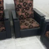 مبل چرم دسته چوبی بودن شکستگی و آسیب