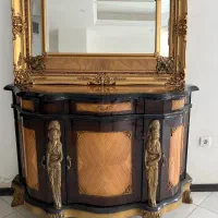 اینه کنسول طلایی چوبی