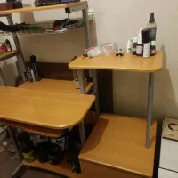 میز . میز تحریر میز تحریر قفسه دار . شلف