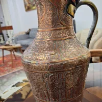 پارچ مسی عتیقه قلمکاری دست