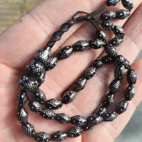 تسبیح خرمای وحشی تمام نقره کوب دستی