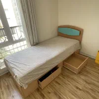 تخت چوبی به همراه تشک یک نفره ۹۰