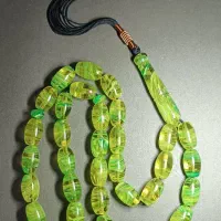 10 عدد تسبیح کهربا بودار تراش تخم مرغی