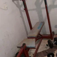 دستگاه بدنسازی به همراه دمبل و میله هالتر و وزنه|تجهیزات ورزشی|اصفهان, جویباره|دیوار