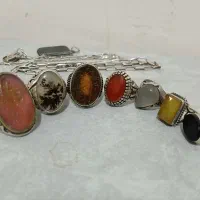 انگشتر نقره وزنجیر