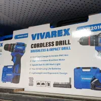 دریل شارژی دوباطری براشلس - چکشی