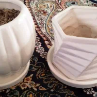 دو عدد گلدان دکوری سرامیکی