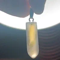 گردن آویز سنگ طبیعی عقیق طرح استوانه