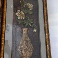 تابلو دکوراتیو زیبای گل و گلدون برجسته