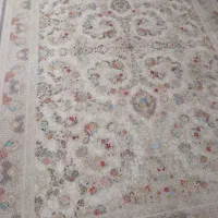 دو تخته فرش نه متری تمام نخ گل برجسته  در حد نو