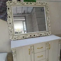 اینه و کنسول به همراه پاتختی و صندلی ارایش|بوفه، ویترین، کنسول|همدان, |دیوار